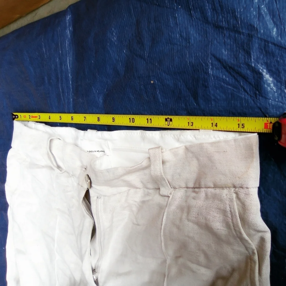 H&M Cream Linen Blend Pants